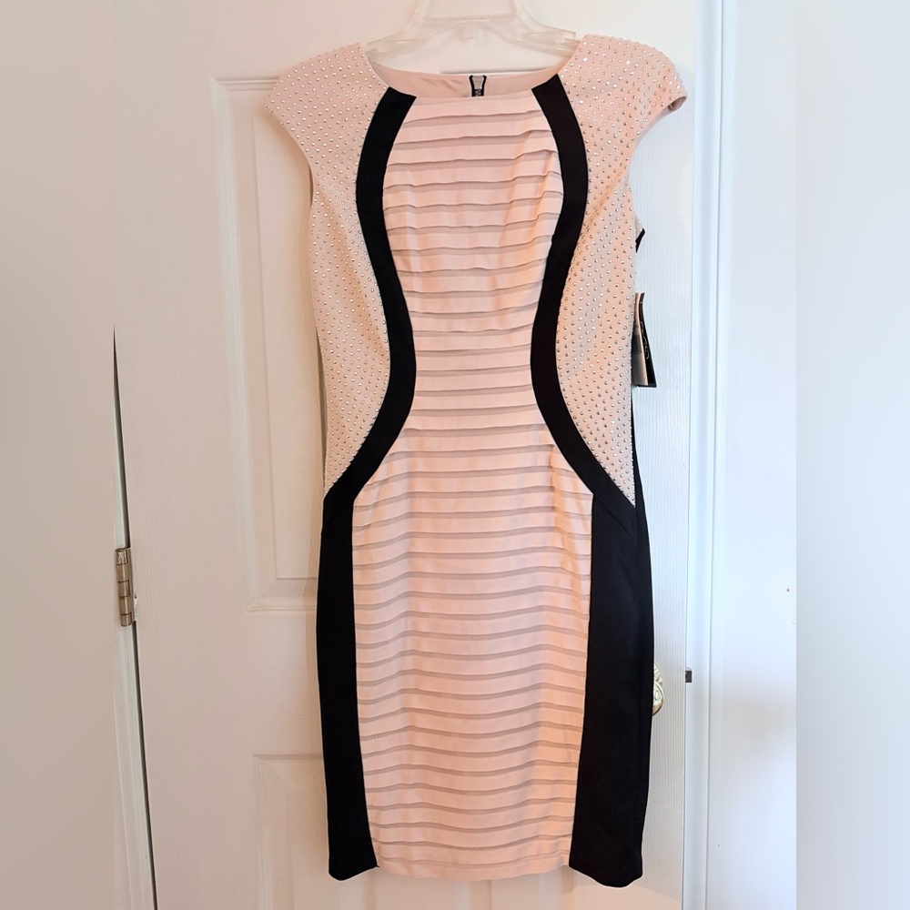 Elegant Black and Cream Dress